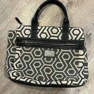 Nine West Black Tote Bag with Geometric Design